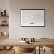 Nassau Map Landscape Poster