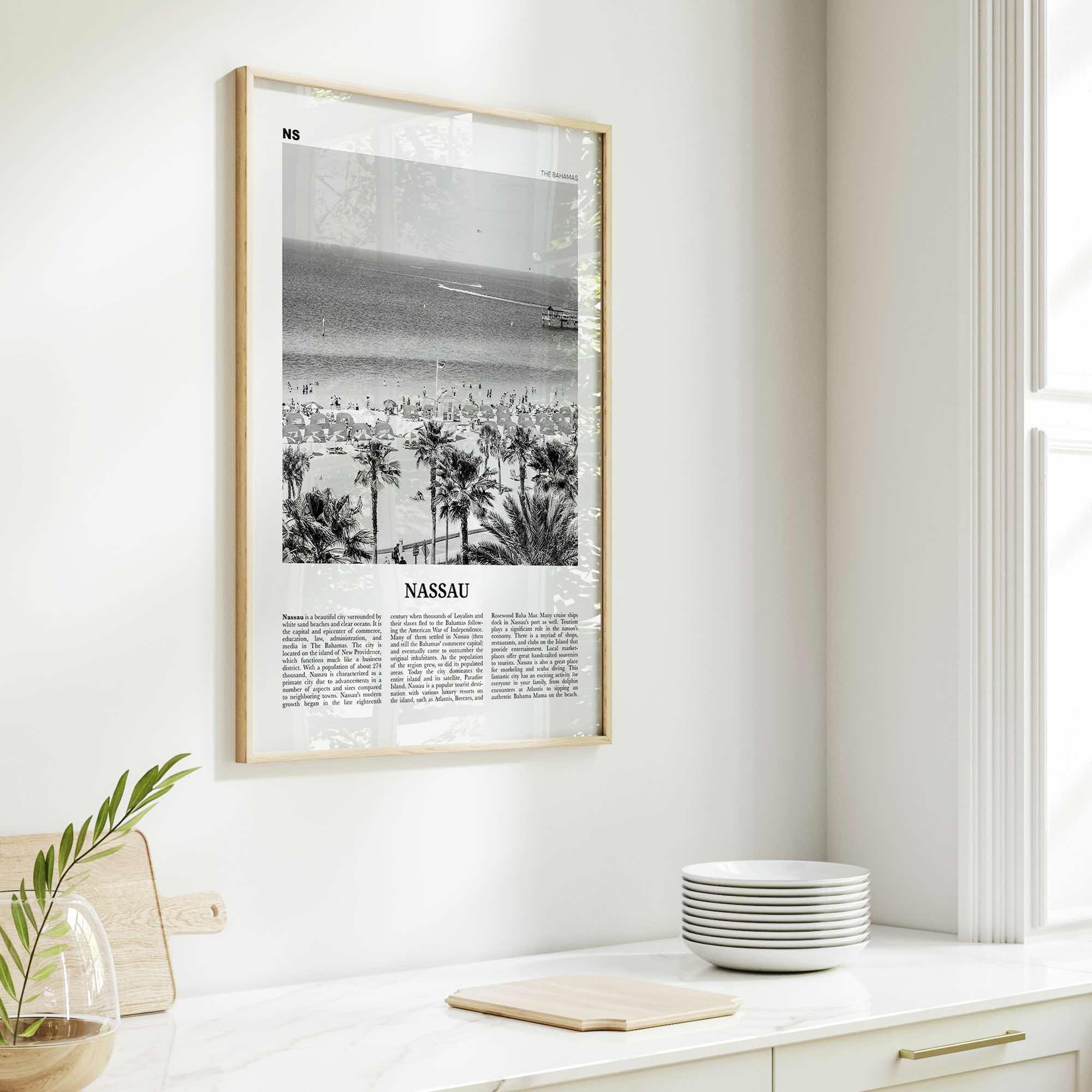 Nassau Print Black and White, Nassau Wall Art, Nassau Poster, Nassau Photo, Nassau Wall Décor, The Bahamas, New Providence