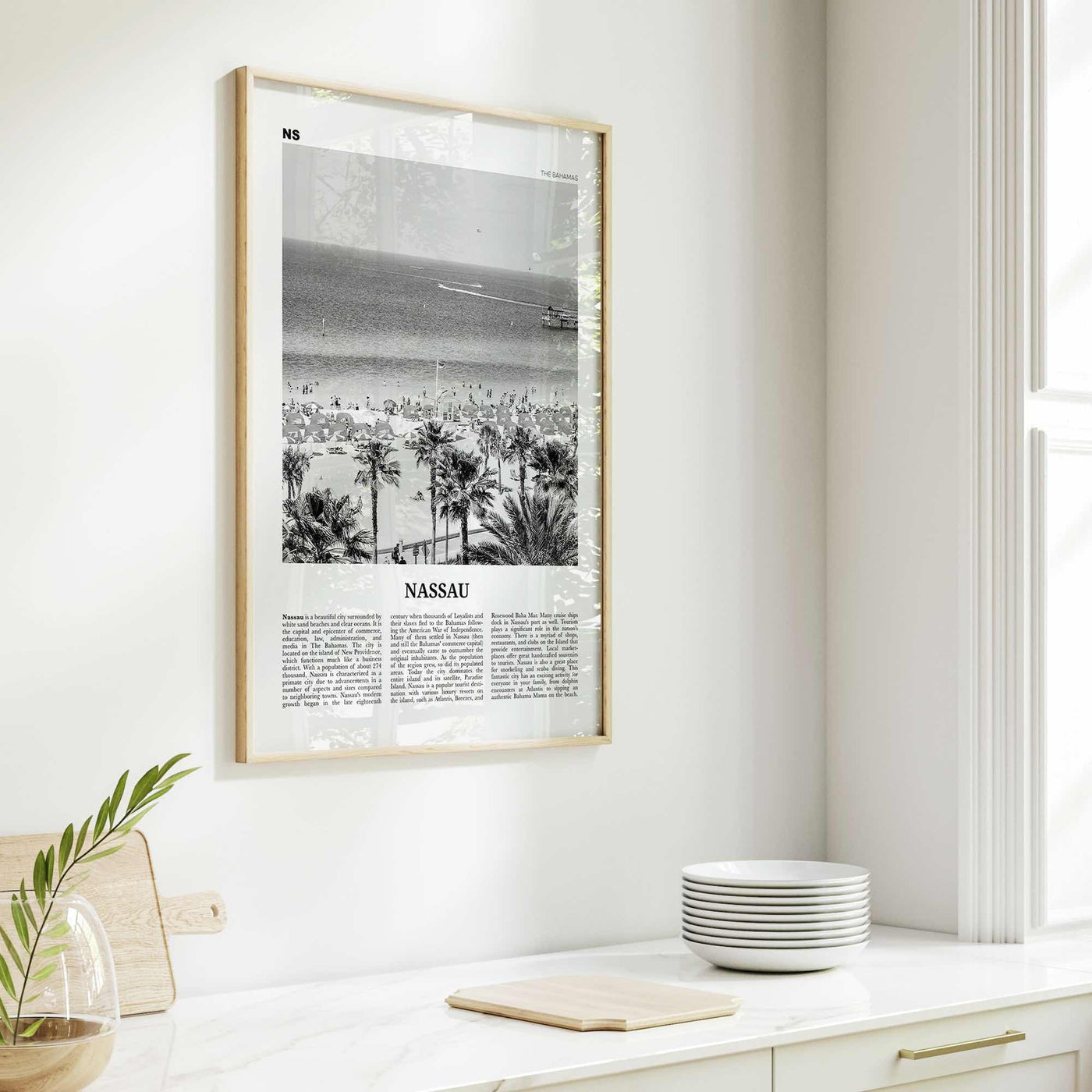 Nassau Print Black and White, Nassau Wall Art, Nassau Poster, Nassau Photo, Nassau Wall Décor, The Bahamas, New Providence