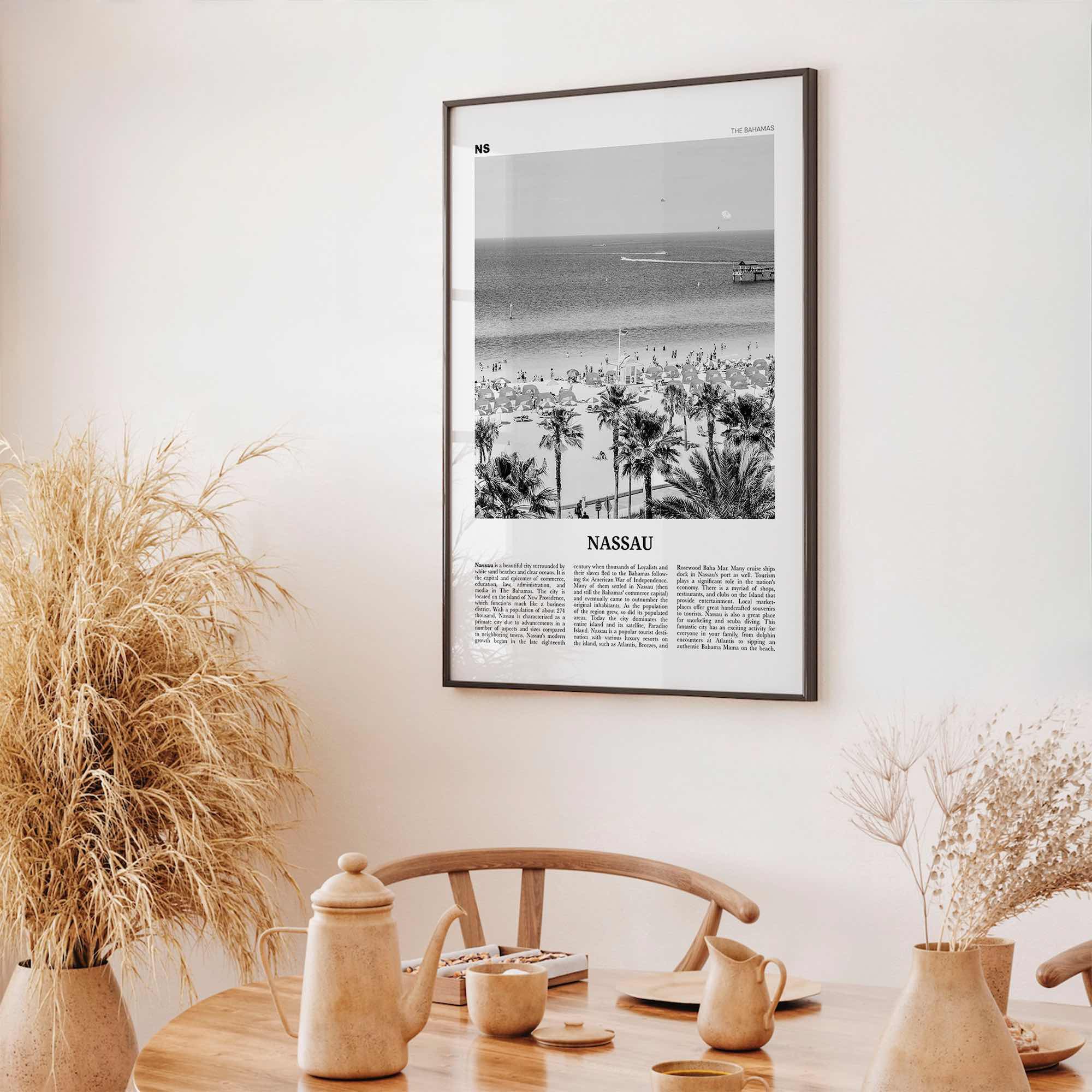 Nassau Print Black and White, Nassau Wall Art, Nassau Poster, Nassau Photo, Nassau Wall Décor, The Bahamas, New Providence