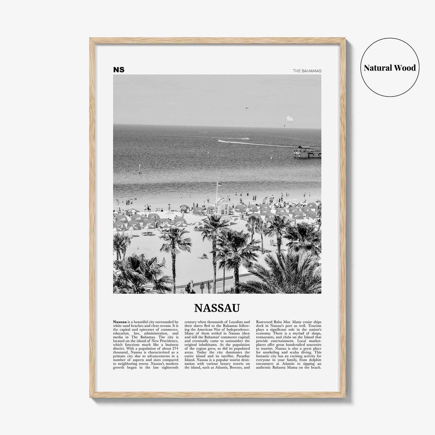 Nassau Print Black and White, Nassau Wall Art, Nassau Poster, Nassau Photo, Nassau Wall Décor, The Bahamas, New Providence