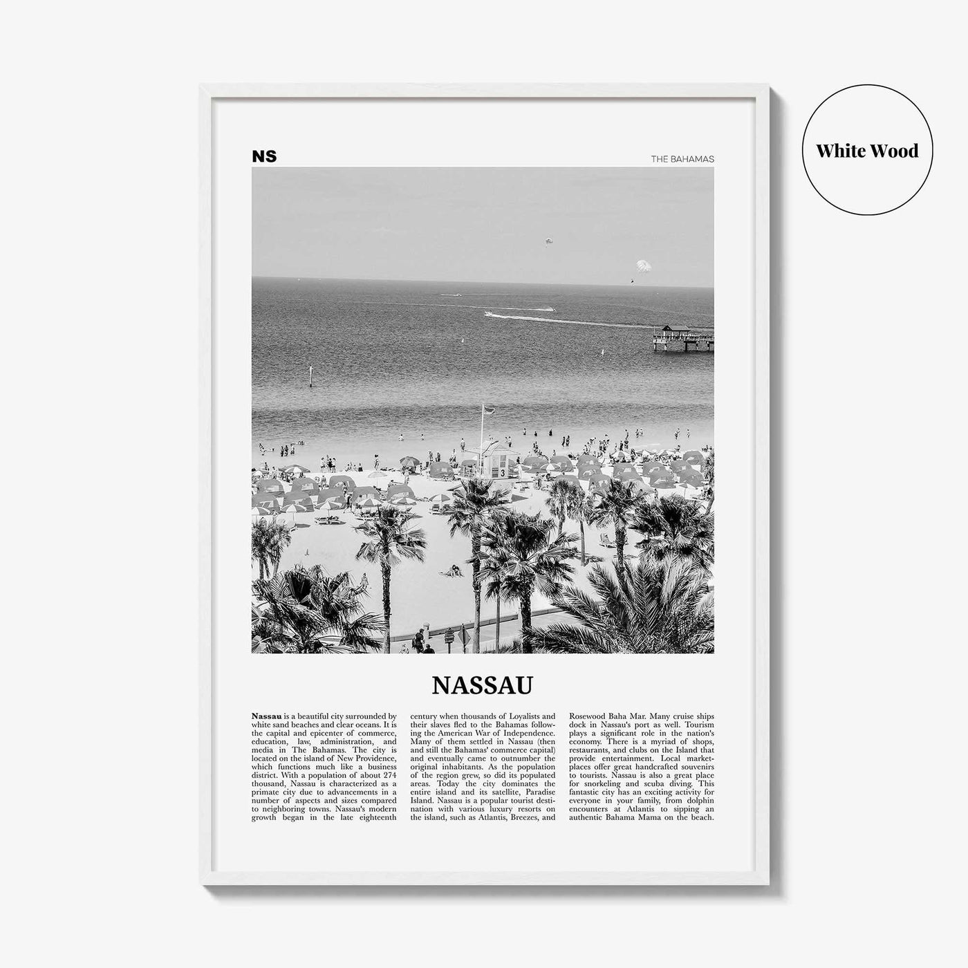 Nassau Print Black and White, Nassau Wall Art, Nassau Poster, Nassau Photo, Nassau Wall Décor, The Bahamas, New Providence