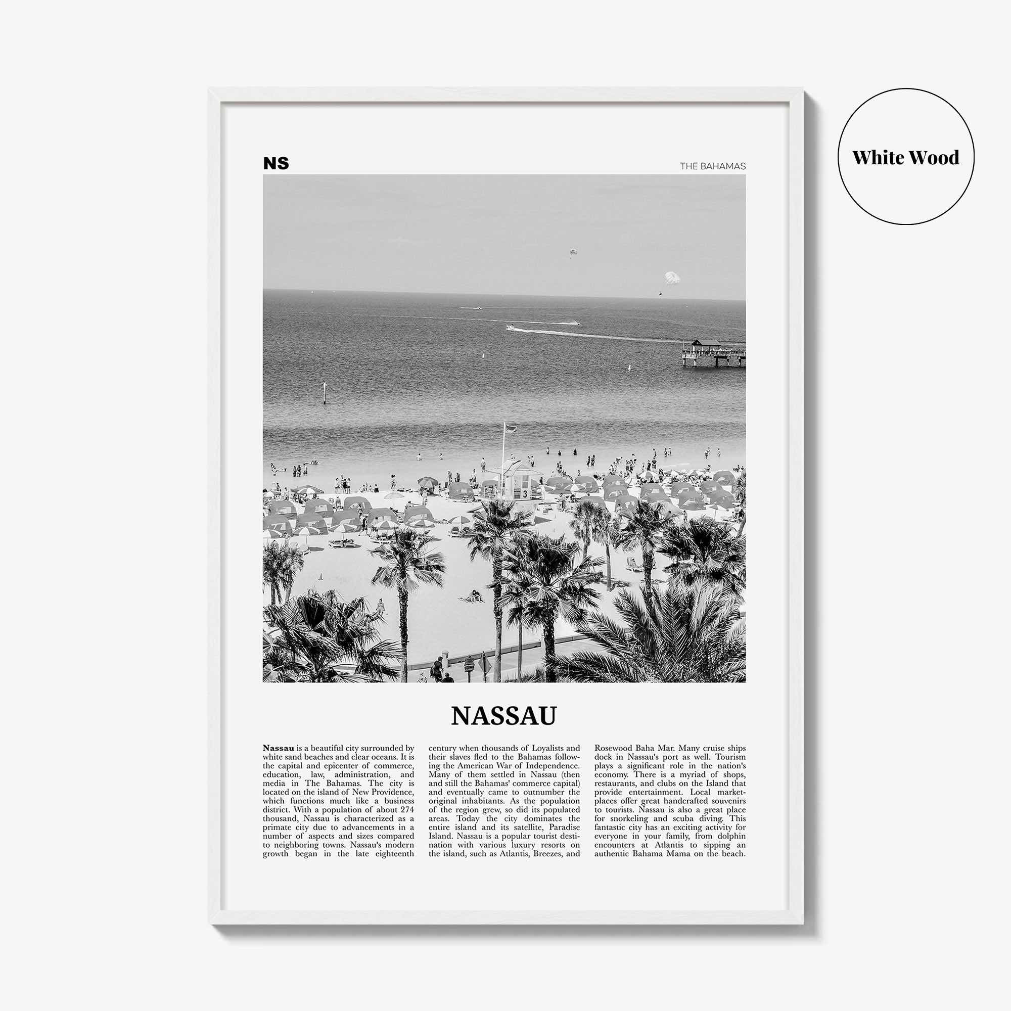 Nassau Print Black and White, Nassau Wall Art, Nassau Poster, Nassau Photo, Nassau Wall Décor, The Bahamas, New Providence