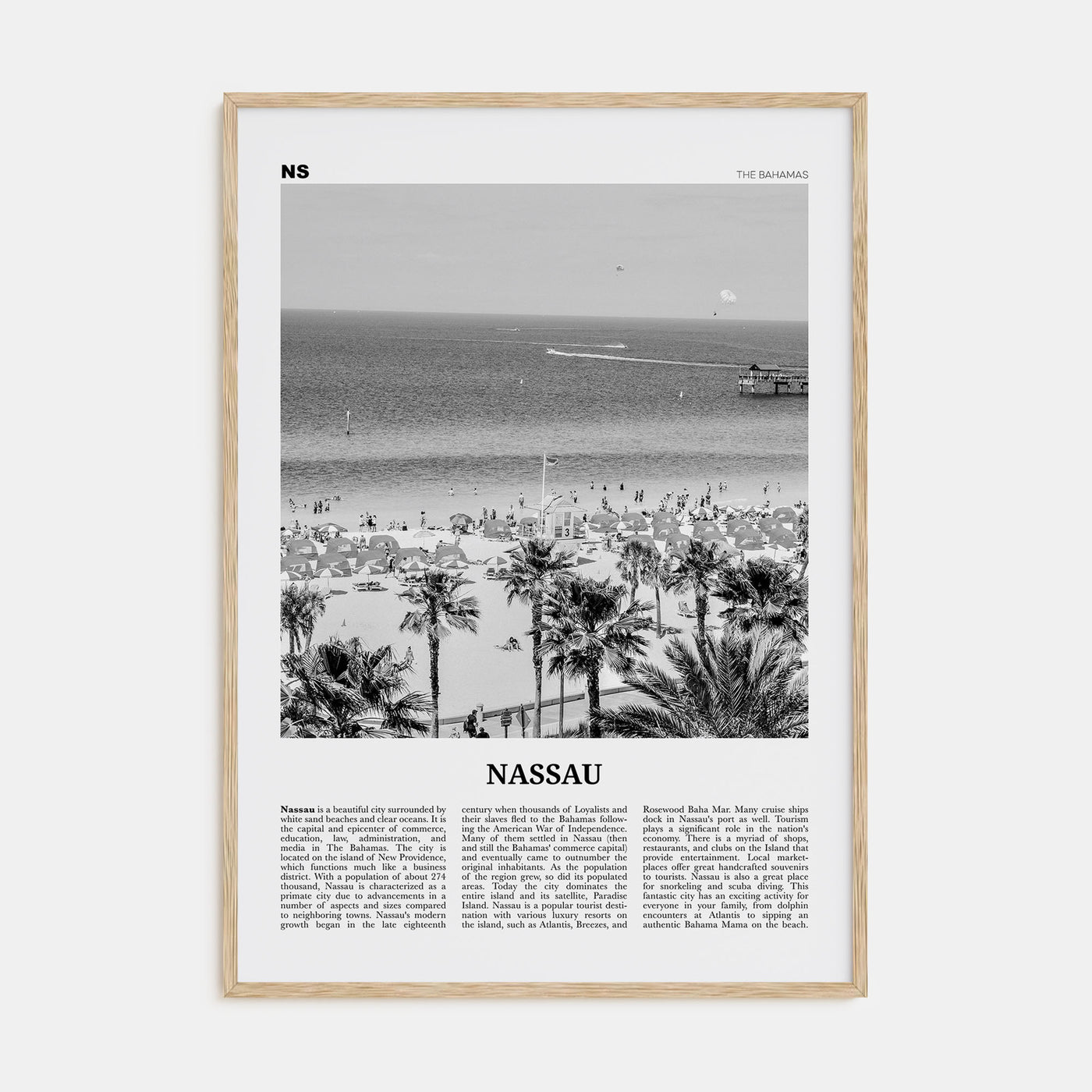 Nassau Travel B&W Poster