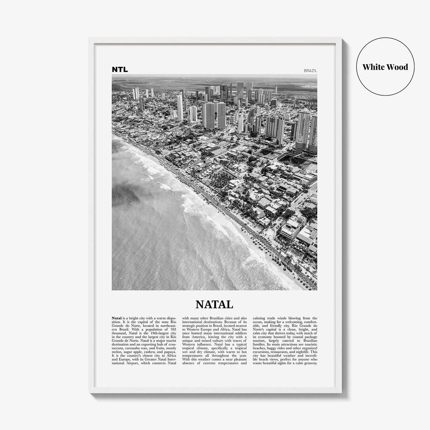 Natal Print Black and White, Natal Wall Art, Natal Poster, Natal Photo, Natal Wall Decor, City Art Print, Rio Grande do Norte Print, Brazil