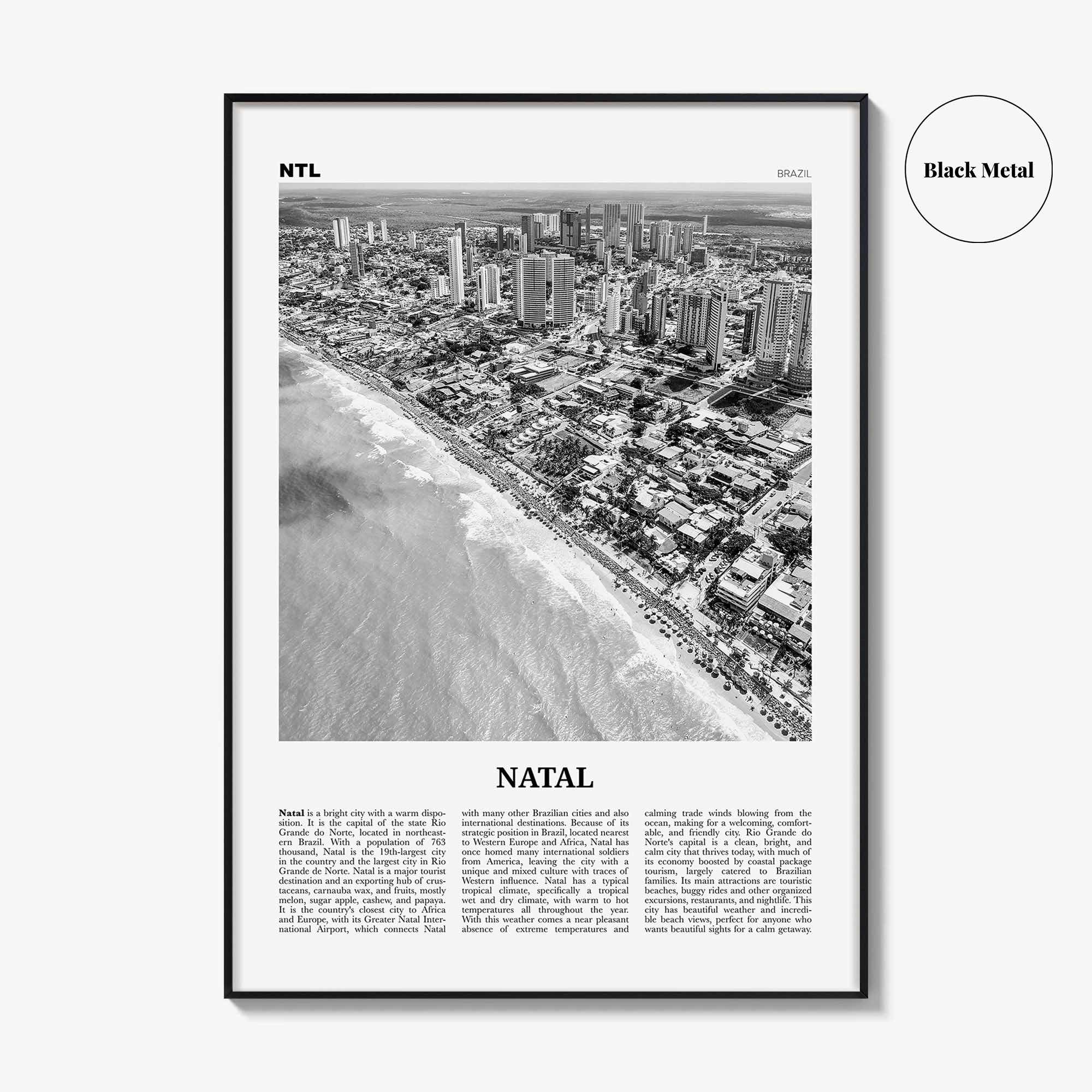 Natal Print Black and White, Natal Wall Art, Natal Poster, Natal Photo, Natal Wall Decor, City Art Print, Rio Grande do Norte Print, Brazil