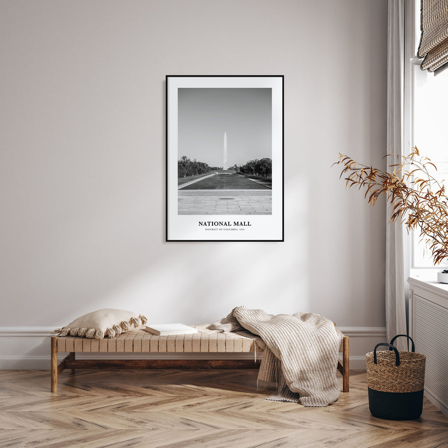 National Mall Portrait B&W Poster