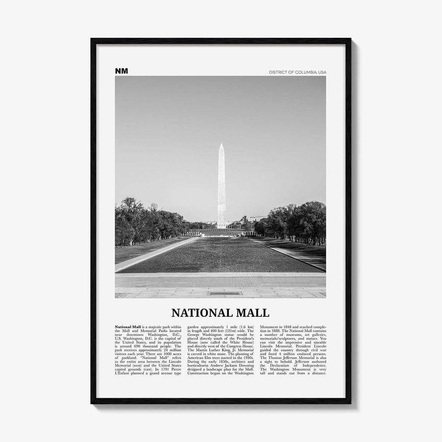 National Mall Print Black and White, National Mall Wall Art, National Mall Poster, National Mall Photo, National Mall Wall Décor