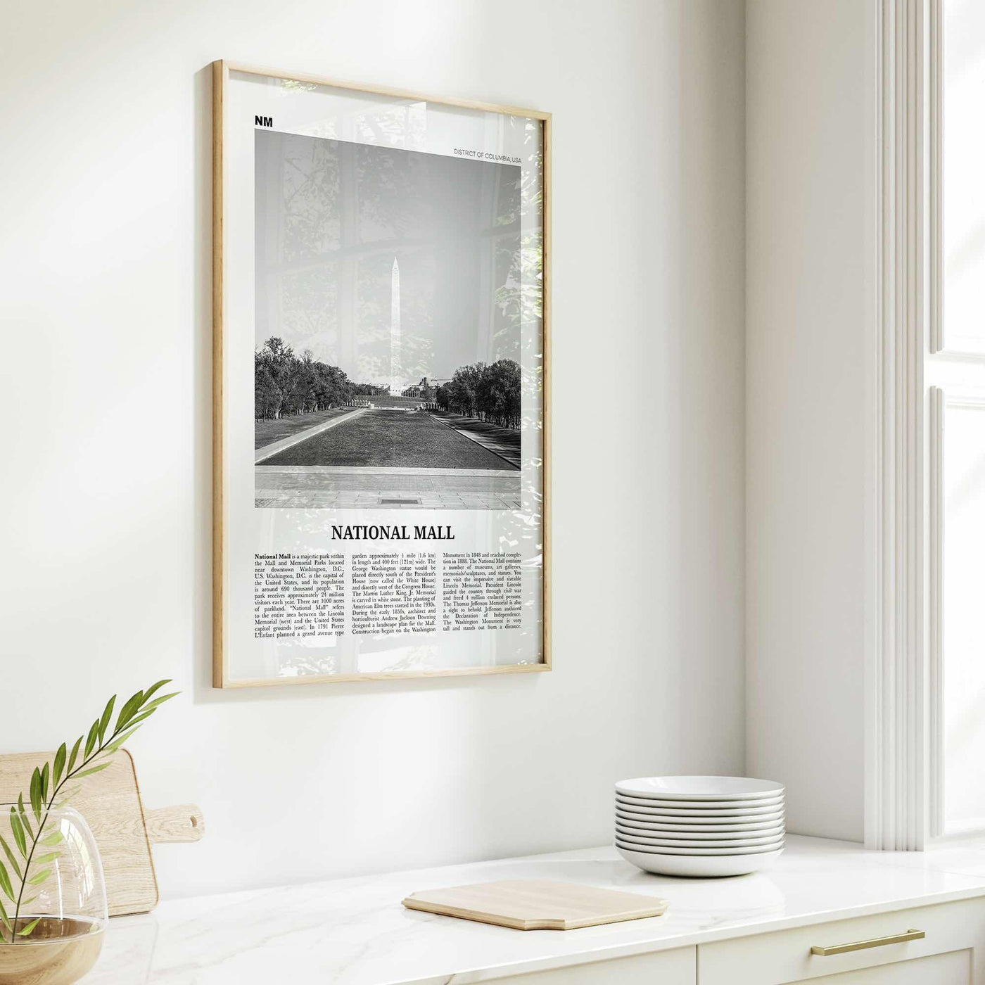 National Mall Print Black and White, National Mall Wall Art, National Mall Poster, National Mall Photo, National Mall Wall Décor