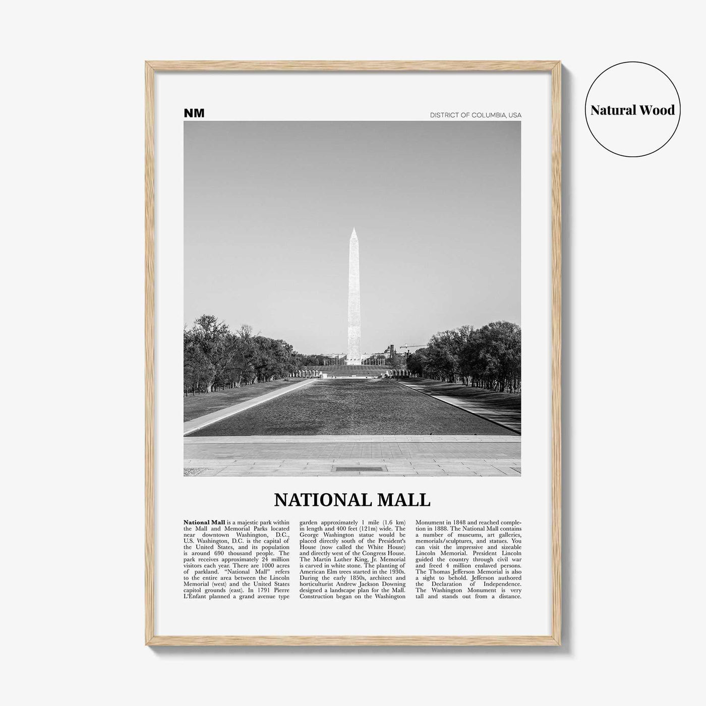 National Mall Print Black and White, National Mall Wall Art, National Mall Poster, National Mall Photo, National Mall Wall Décor