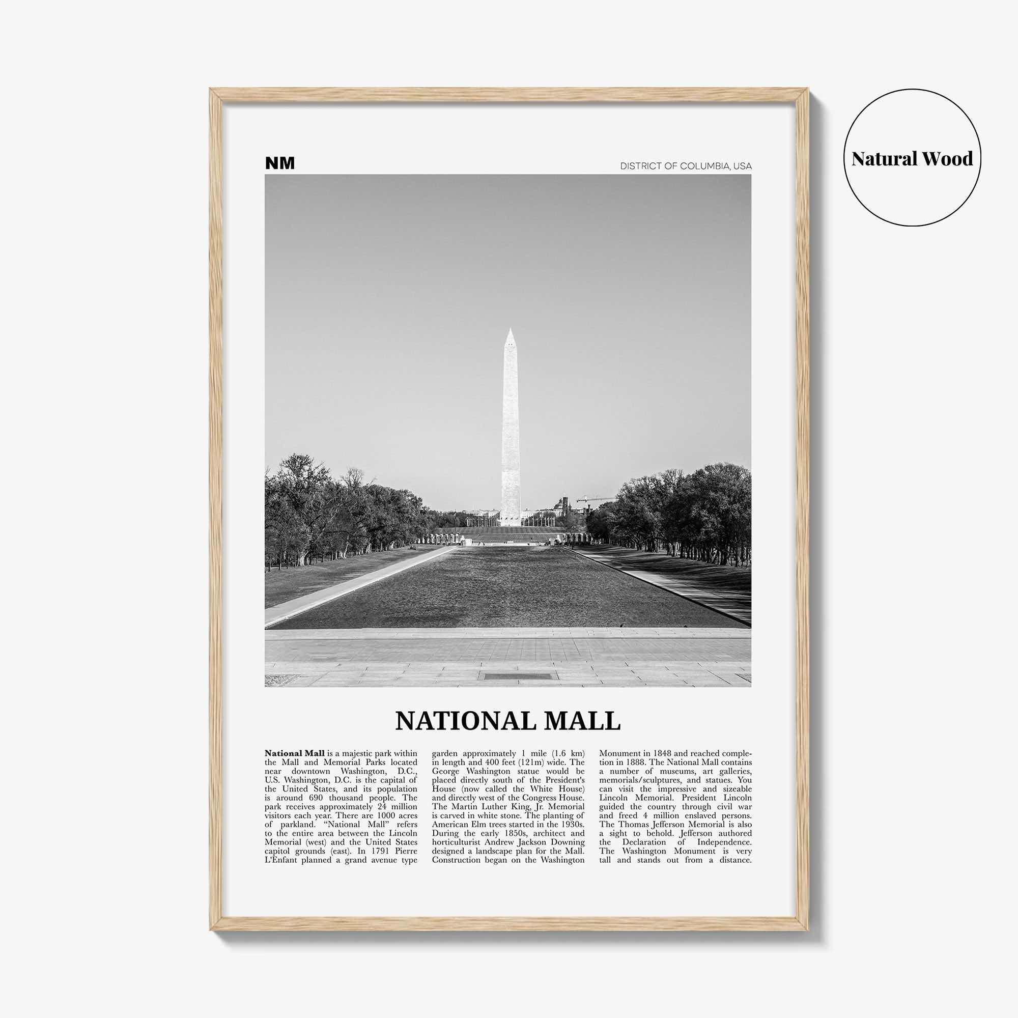 National Mall Print Black and White, National Mall Wall Art, National Mall Poster, National Mall Photo, National Mall Wall Décor