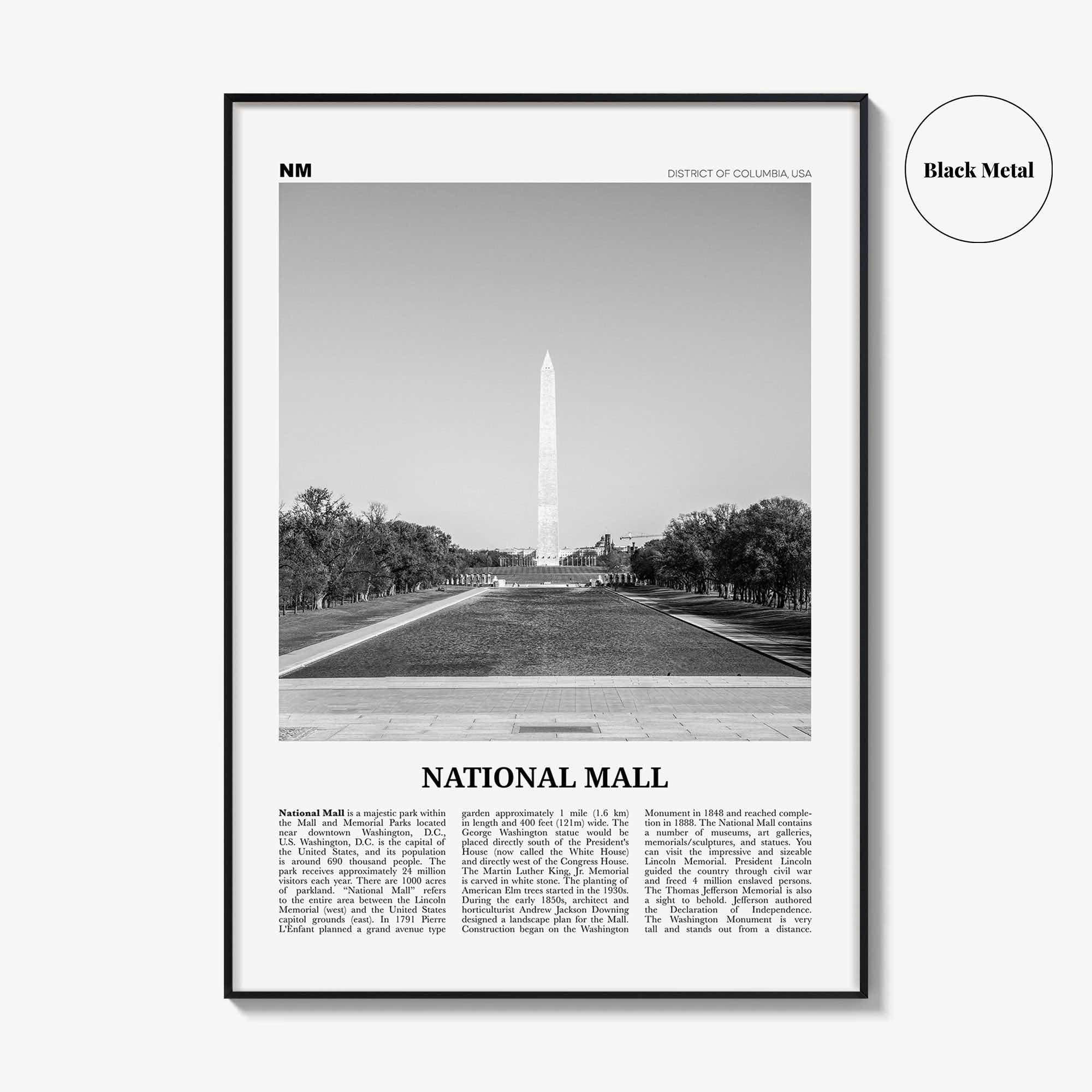 National Mall Print Black and White, National Mall Wall Art, National Mall Poster, National Mall Photo, National Mall Wall Décor