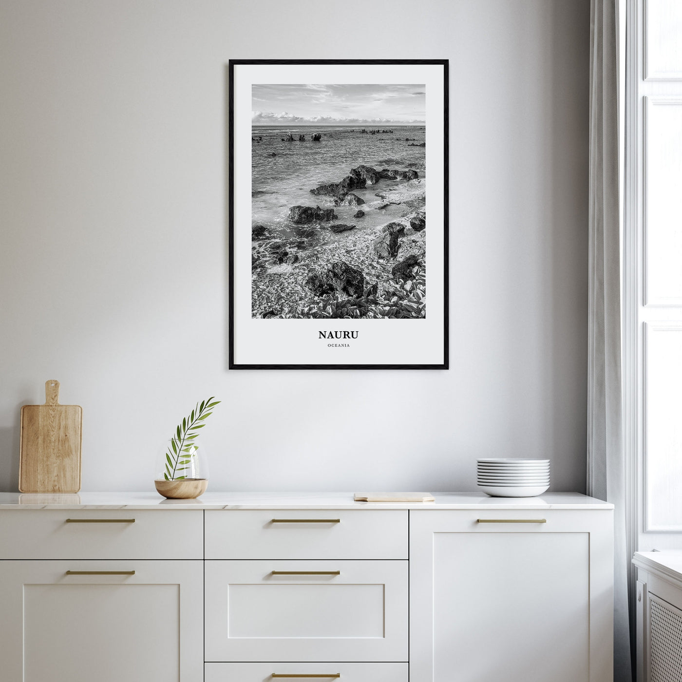 Nauru Portrait B&W Poster
