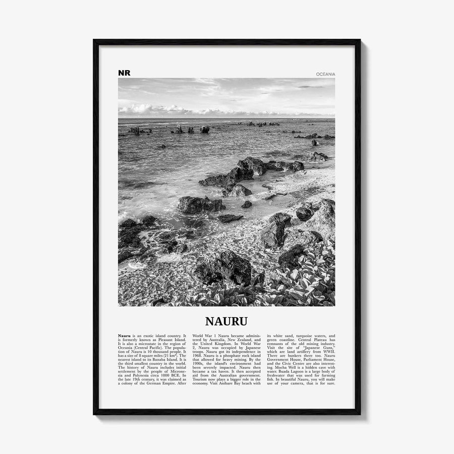 Nauru Print Black and White, Nauru Wall Art, Nauru Poster, Nauru Photo, Nauru Wall Décor, Oceania