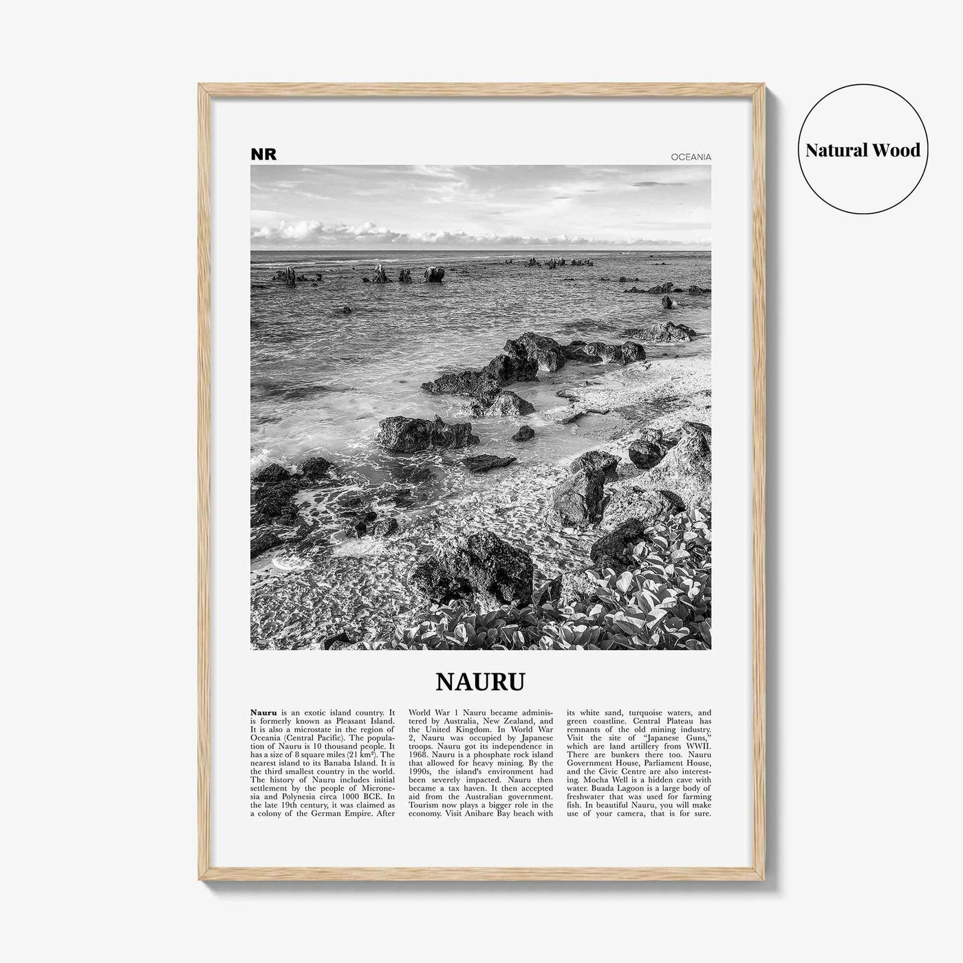 Nauru Print Black and White, Nauru Wall Art, Nauru Poster, Nauru Photo, Nauru Wall Décor, Oceania