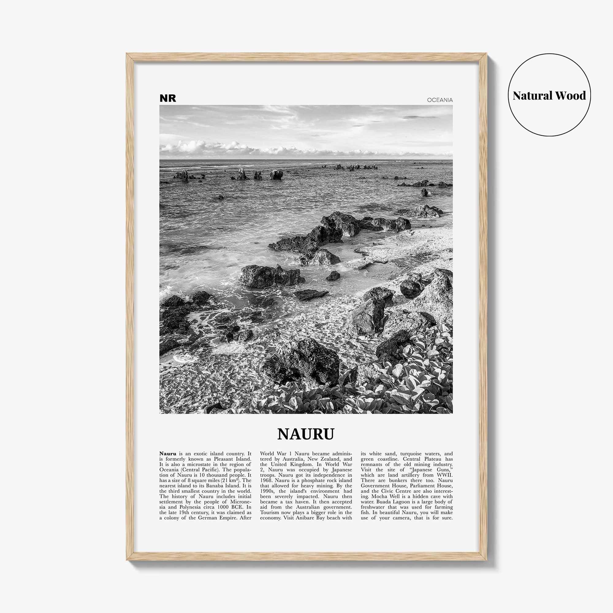 Nauru Print Black and White, Nauru Wall Art, Nauru Poster, Nauru Photo, Nauru Wall Décor, Oceania