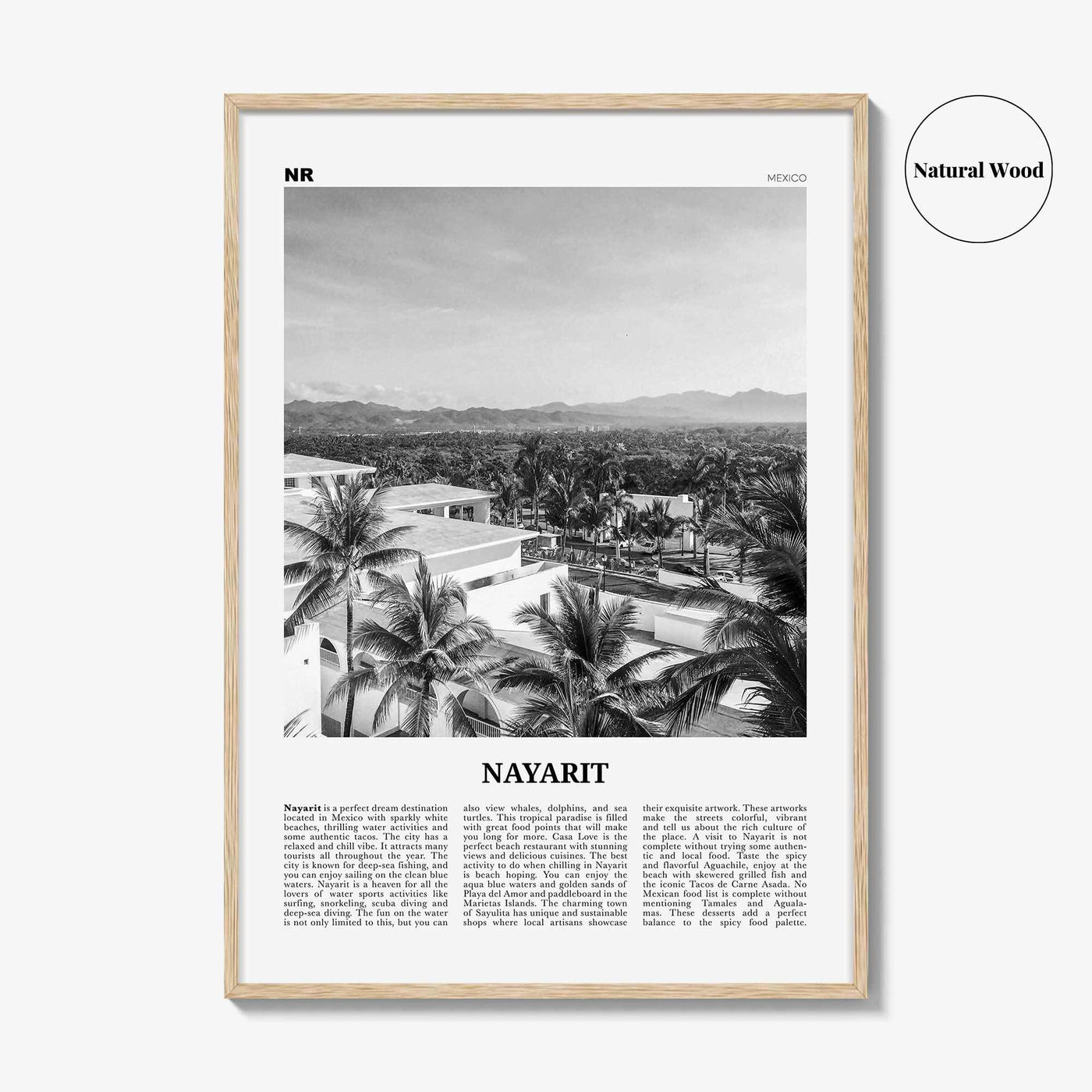 Nayarit Print Black and White, Nayarit Wall Art, Nayarit Poster, Nayarit Photo, Nayarit Wall Décor, Mexico, Tepic