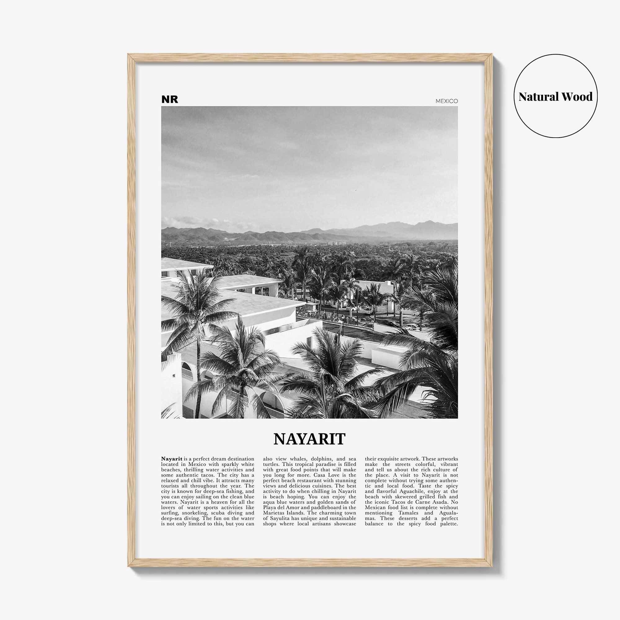 Nayarit Print Black and White, Nayarit Wall Art, Nayarit Poster, Nayarit Photo, Nayarit Wall Décor, Mexico, Tepic