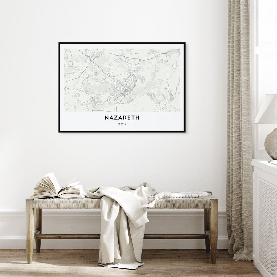 Nazareth Map Landscape Poster