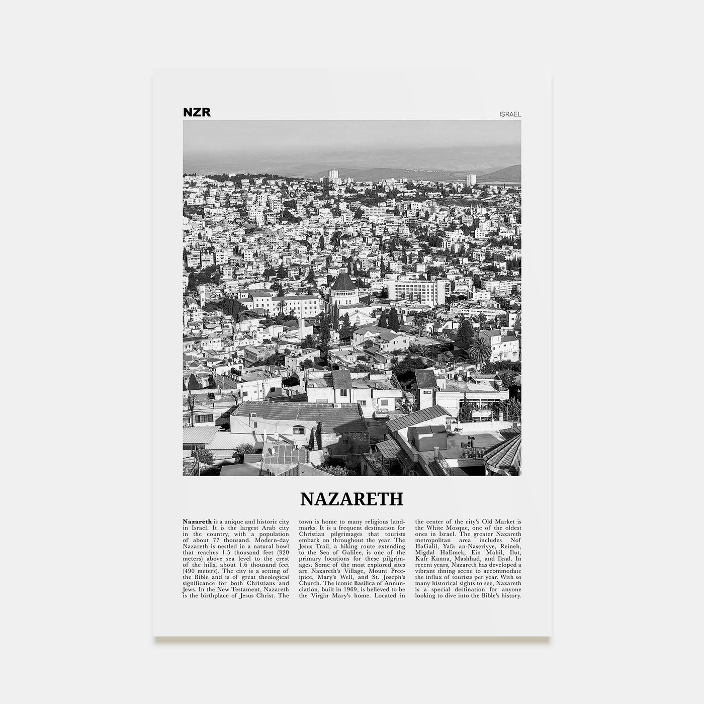 Nazareth Travel B&W No 1 Poster