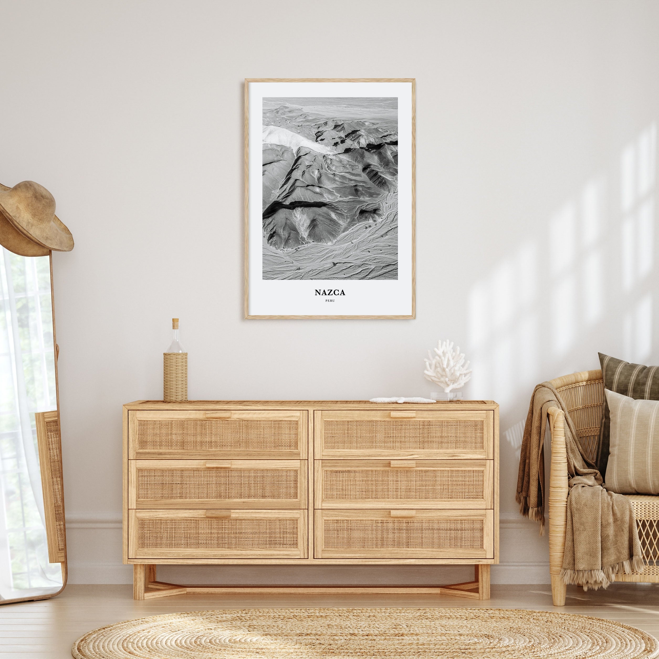 Nazca Portrait B&W Poster