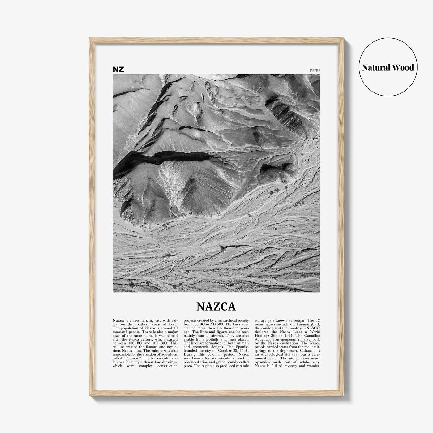 Nazca Print Black and White, Nazca Wall Art, Nazca Poster, Nazca Photo, Nazca Wall Décor, Peru