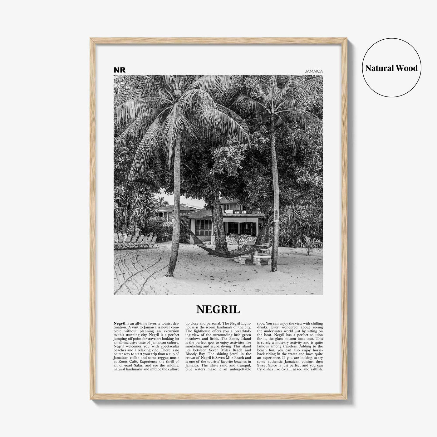 Negril Print Black and White, Negril Wall Art, Negril Poster, Negril Photo, Negril Décor, Jamaica, Jamaican parishes, Westmoreland, Hanover