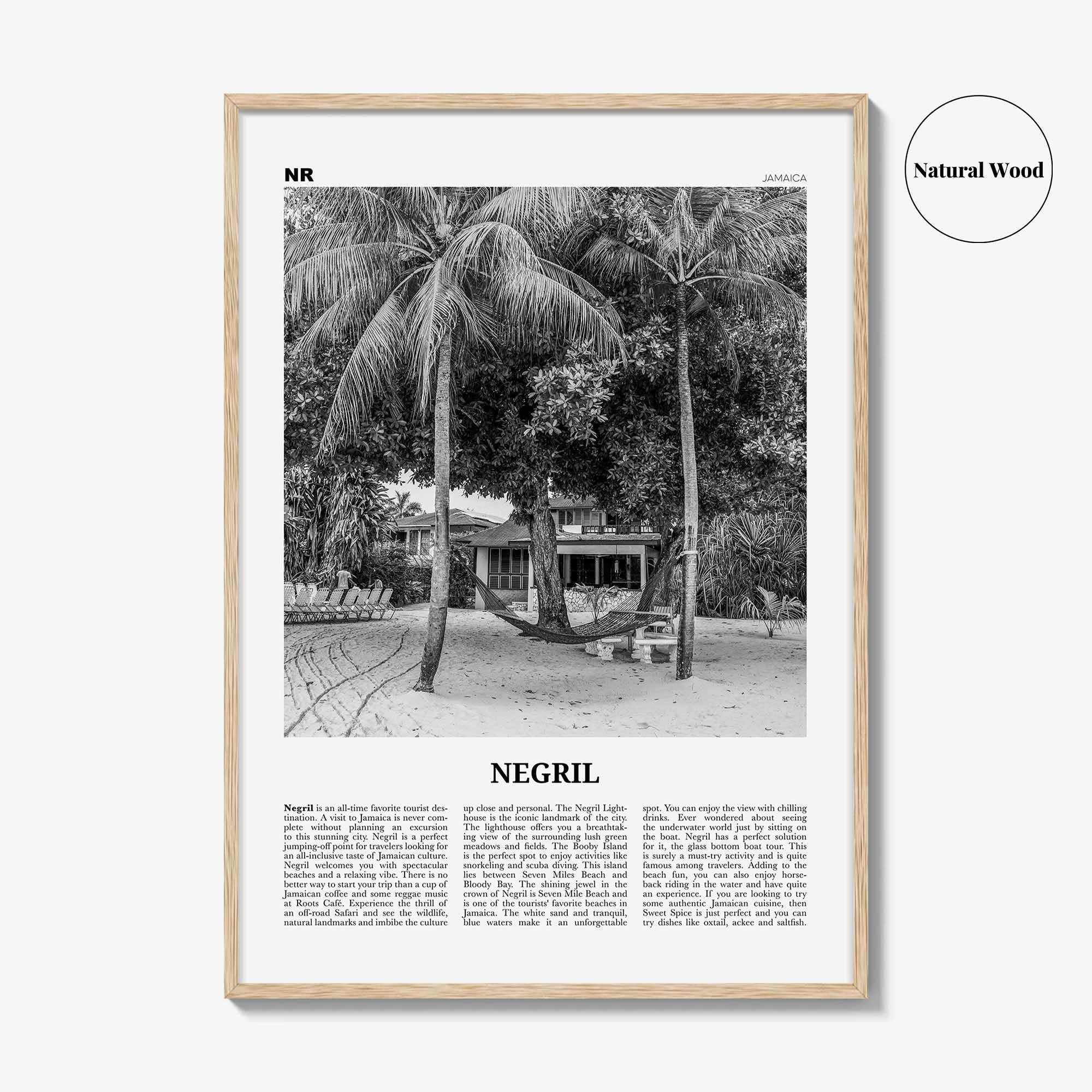 Negril Print Black and White, Negril Wall Art, Negril Poster, Negril Photo, Negril Décor, Jamaica, Jamaican parishes, Westmoreland, Hanover