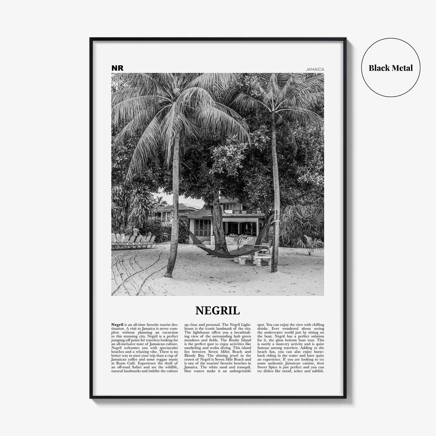 Negril Print Black and White, Negril Wall Art, Negril Poster, Negril Photo, Negril Décor, Jamaica, Jamaican parishes, Westmoreland, Hanover