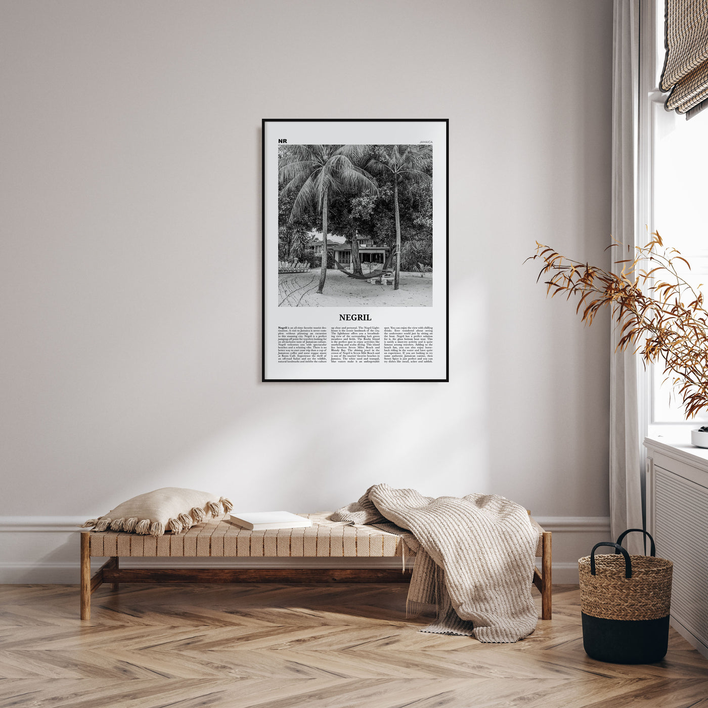 Negril Travel B&W Poster