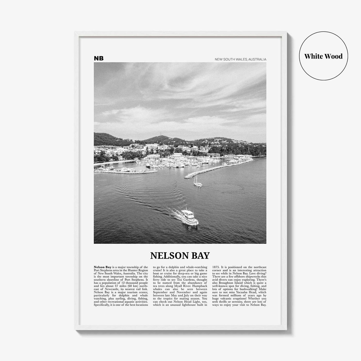 Nelson Bay Print Black and White, Nelson Bay Wall Art, Nelson Bay Poster, Nelson Bay Photo, Nelson Bay Décor, New South Wales, Australia