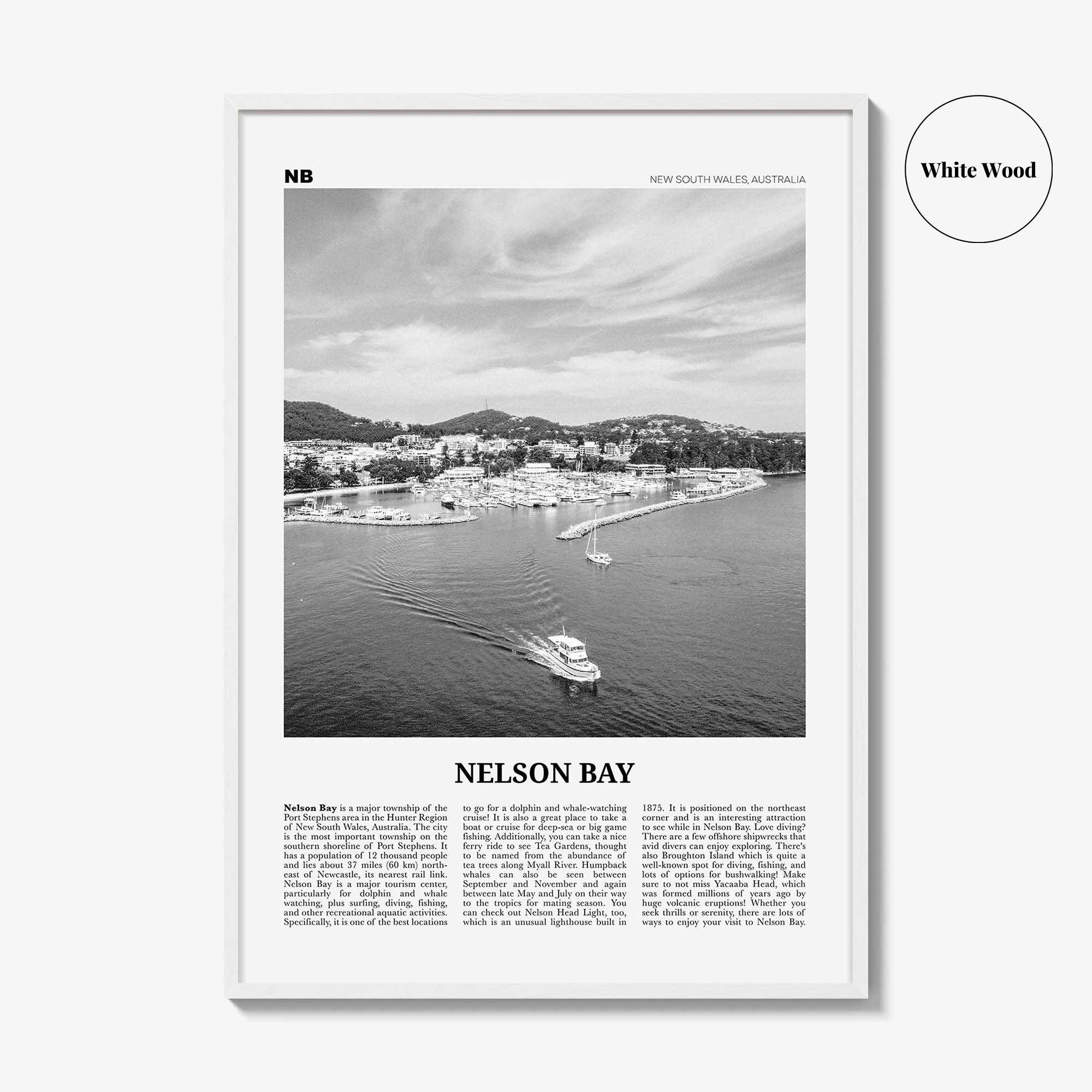 Nelson Bay Print Black and White, Nelson Bay Wall Art, Nelson Bay Poster, Nelson Bay Photo, Nelson Bay Décor, New South Wales, Australia