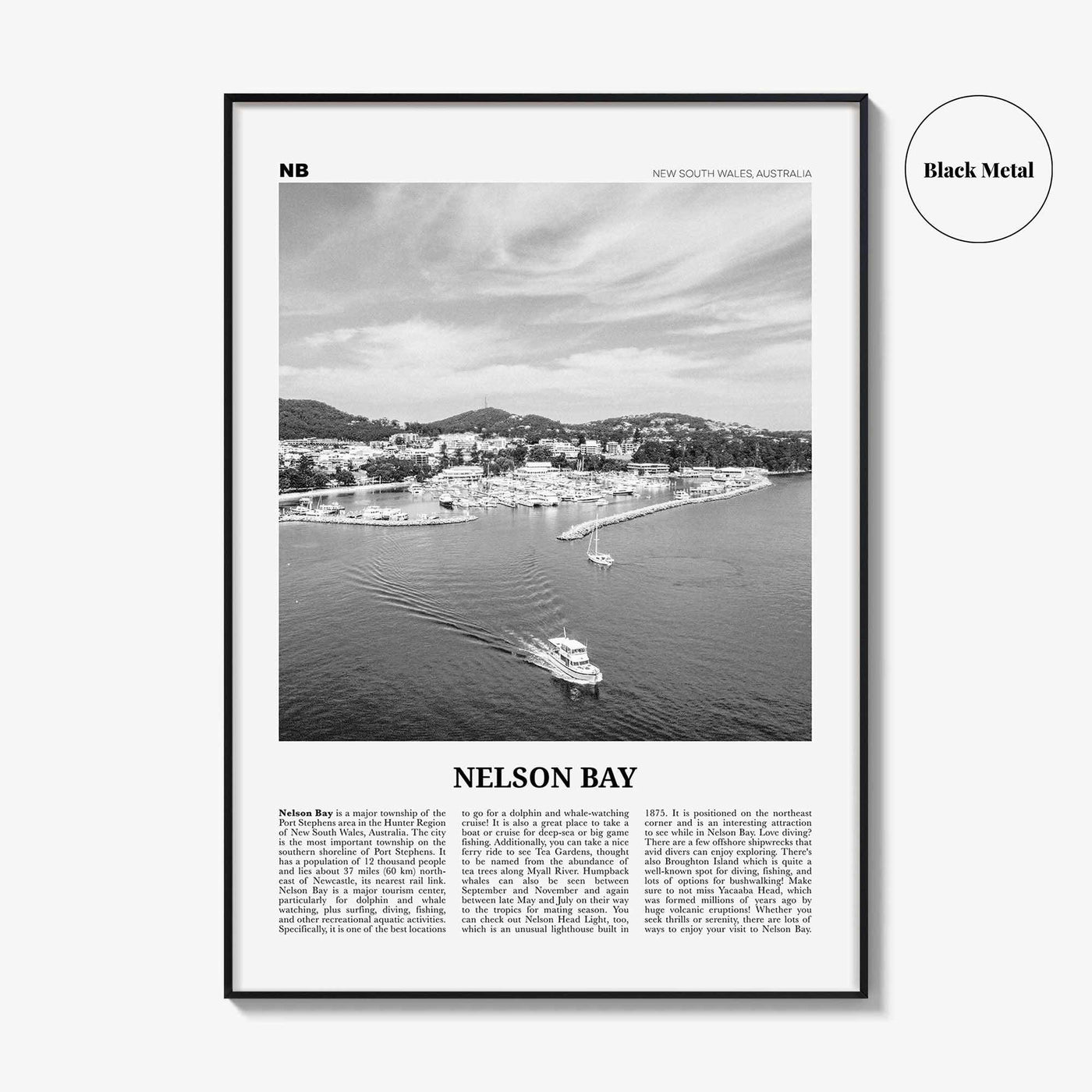 Nelson Bay Print Black and White, Nelson Bay Wall Art, Nelson Bay Poster, Nelson Bay Photo, Nelson Bay Décor, New South Wales, Australia