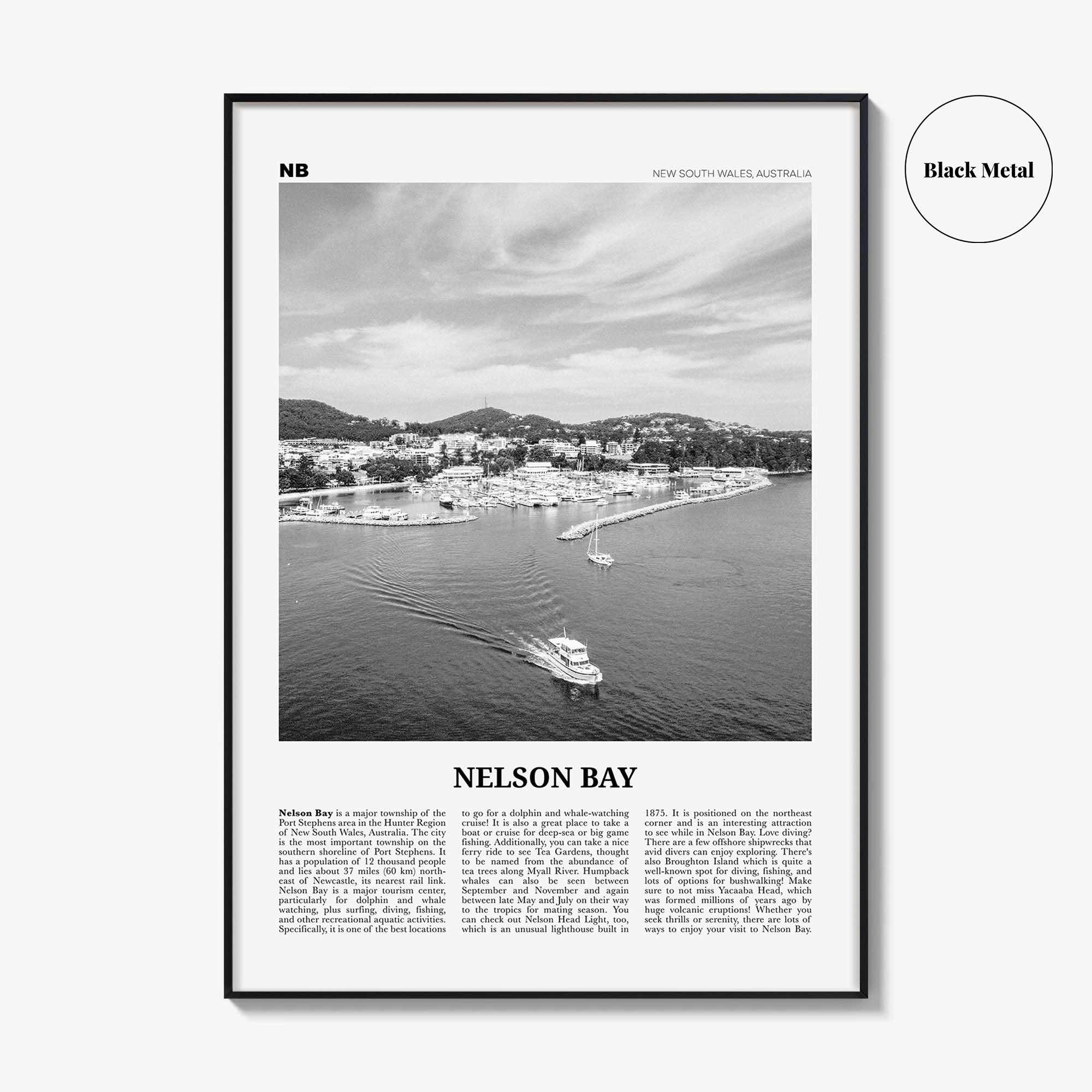 Nelson Bay Print Black and White, Nelson Bay Wall Art, Nelson Bay Poster, Nelson Bay Photo, Nelson Bay Décor, New South Wales, Australia