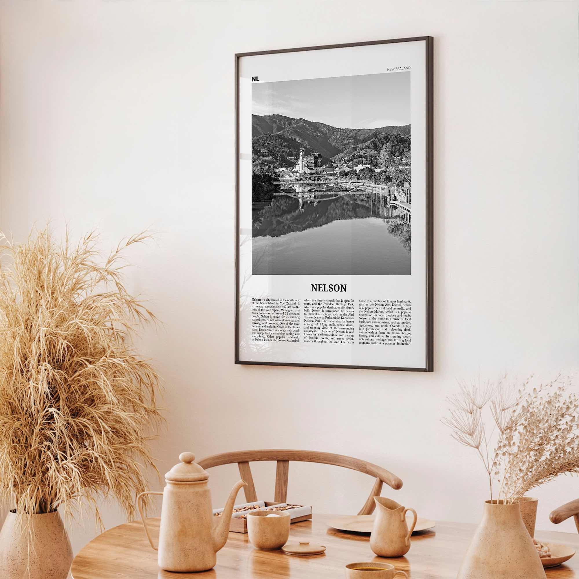 Nelson Print Black and White, Nelson Wall Art, Nelson Poster, Nelson Photo, Nelson Wall Décor, Nelson Map, New Zealand