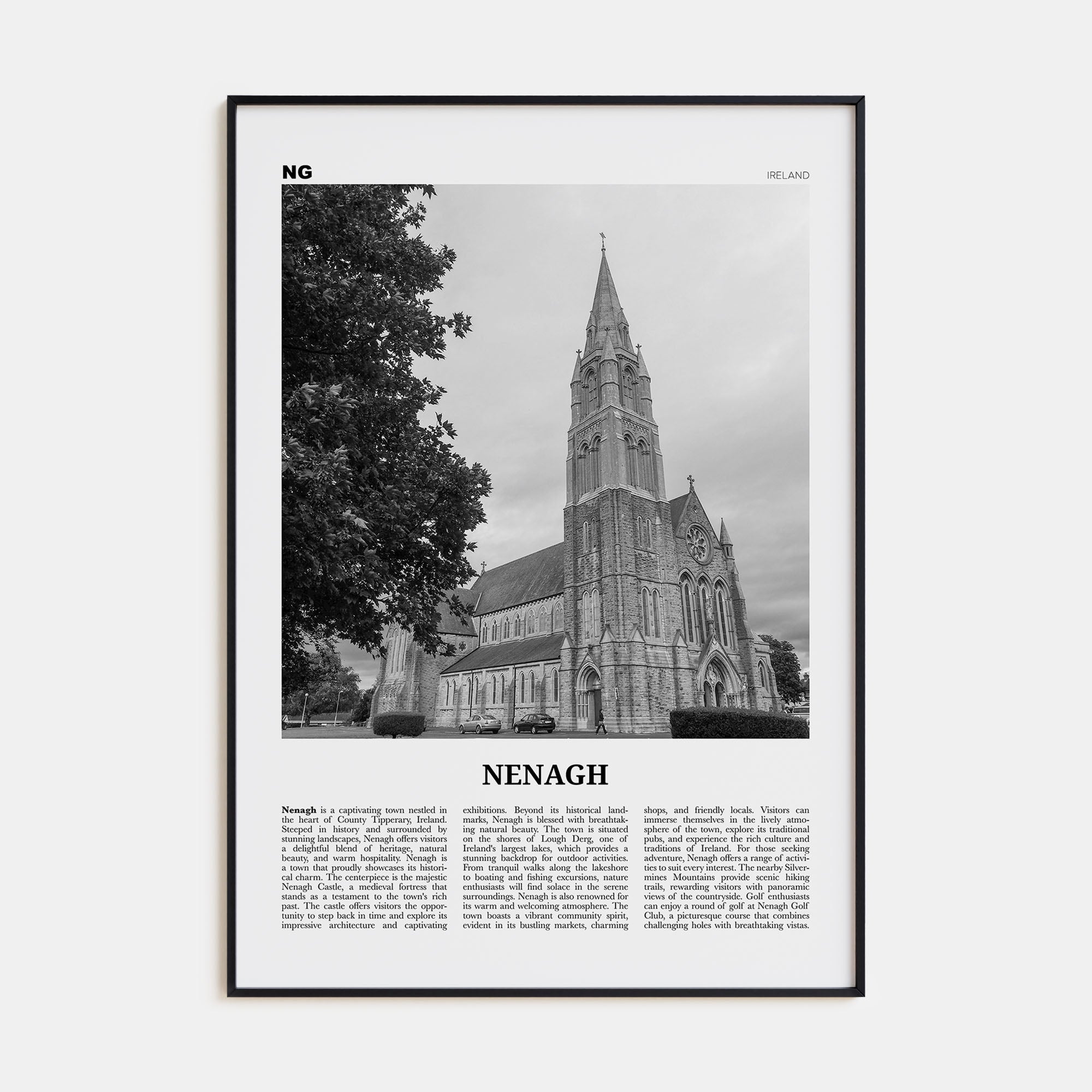 Nenagh Travel B&W Poster