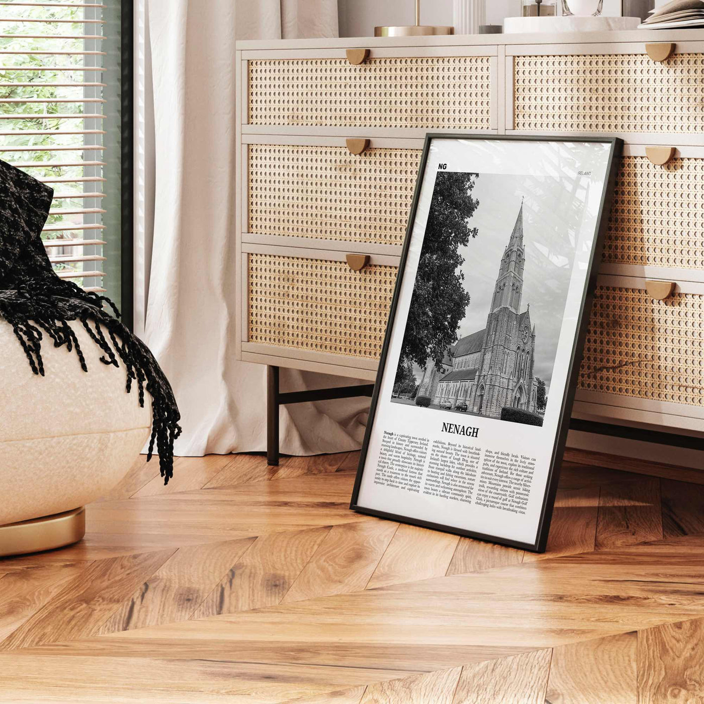 Nenagh Print Black and White, Nenagh Wall Art, Nenagh Poster, Nenagh Photo, Nenagh Wall Décor, Nenagh Map, Ireland