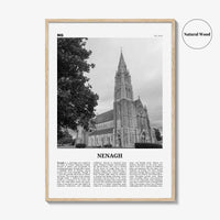 Nenagh Print Black and White, Nenagh Wall Art, Nenagh Poster, Nenagh Photo, Nenagh Wall Décor, Nenagh Map, Ireland