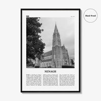 Nenagh Print Black and White, Nenagh Wall Art, Nenagh Poster, Nenagh Photo, Nenagh Wall Décor, Nenagh Map, Ireland