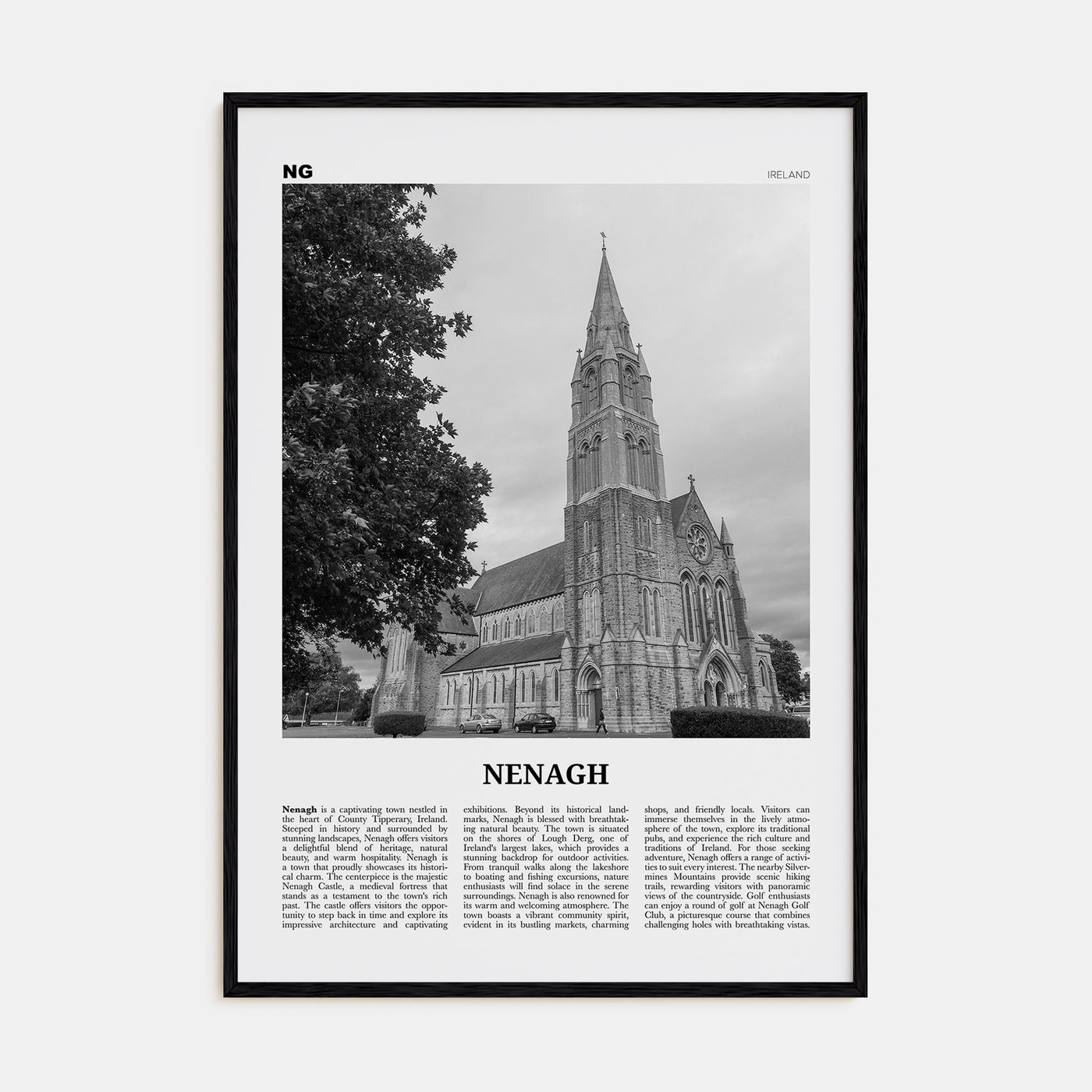 Nenagh Travel B&W Poster