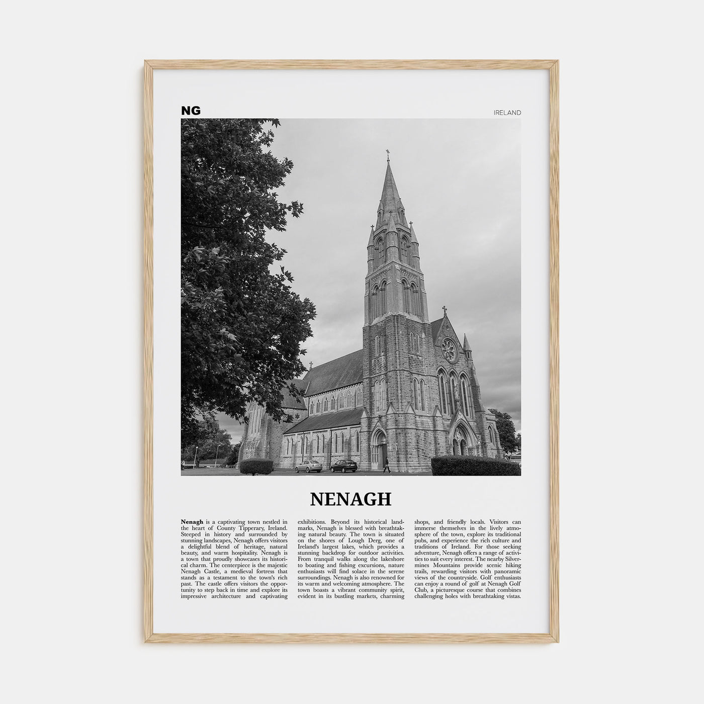 Nenagh Travel B&W Poster