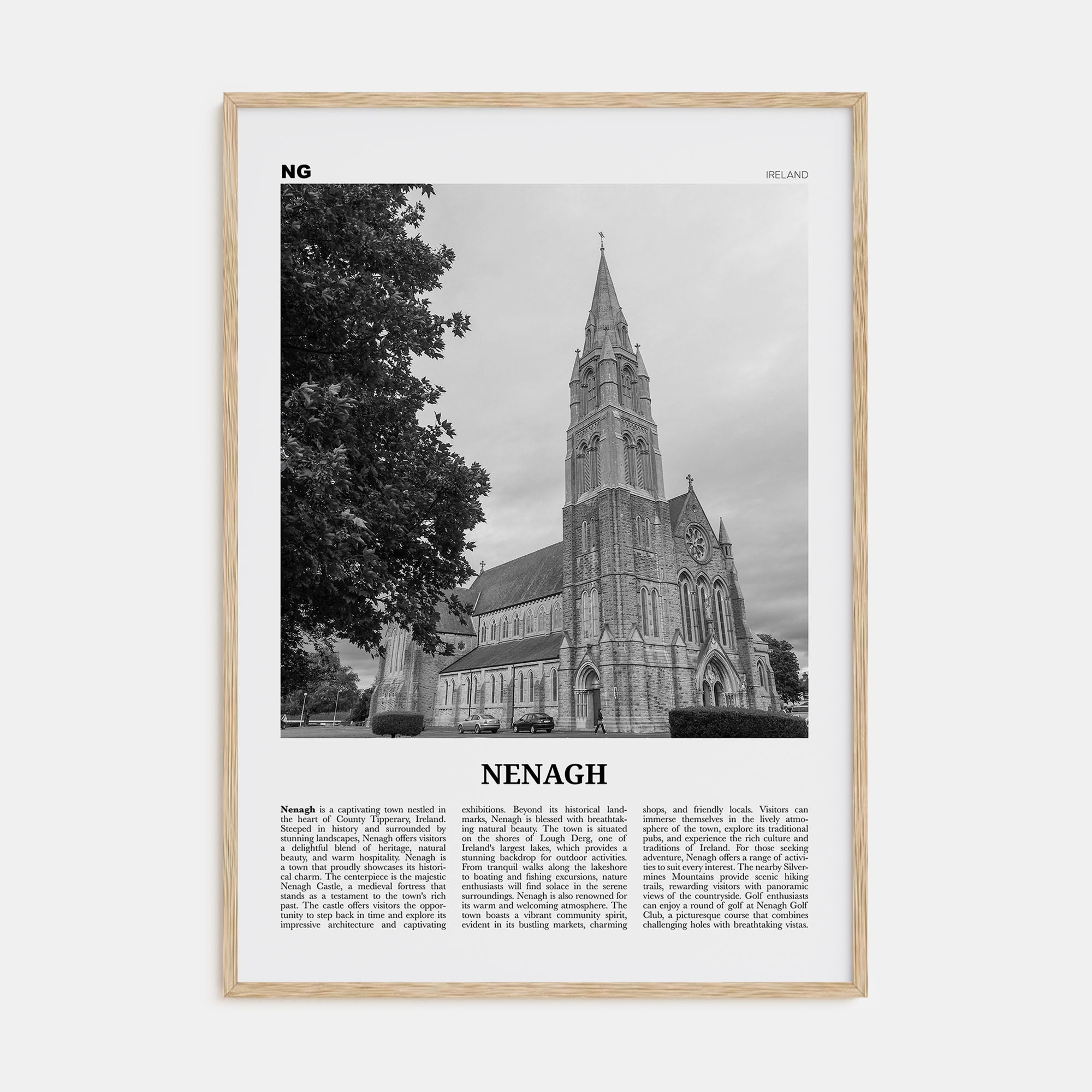 Nenagh Travel B&W Poster