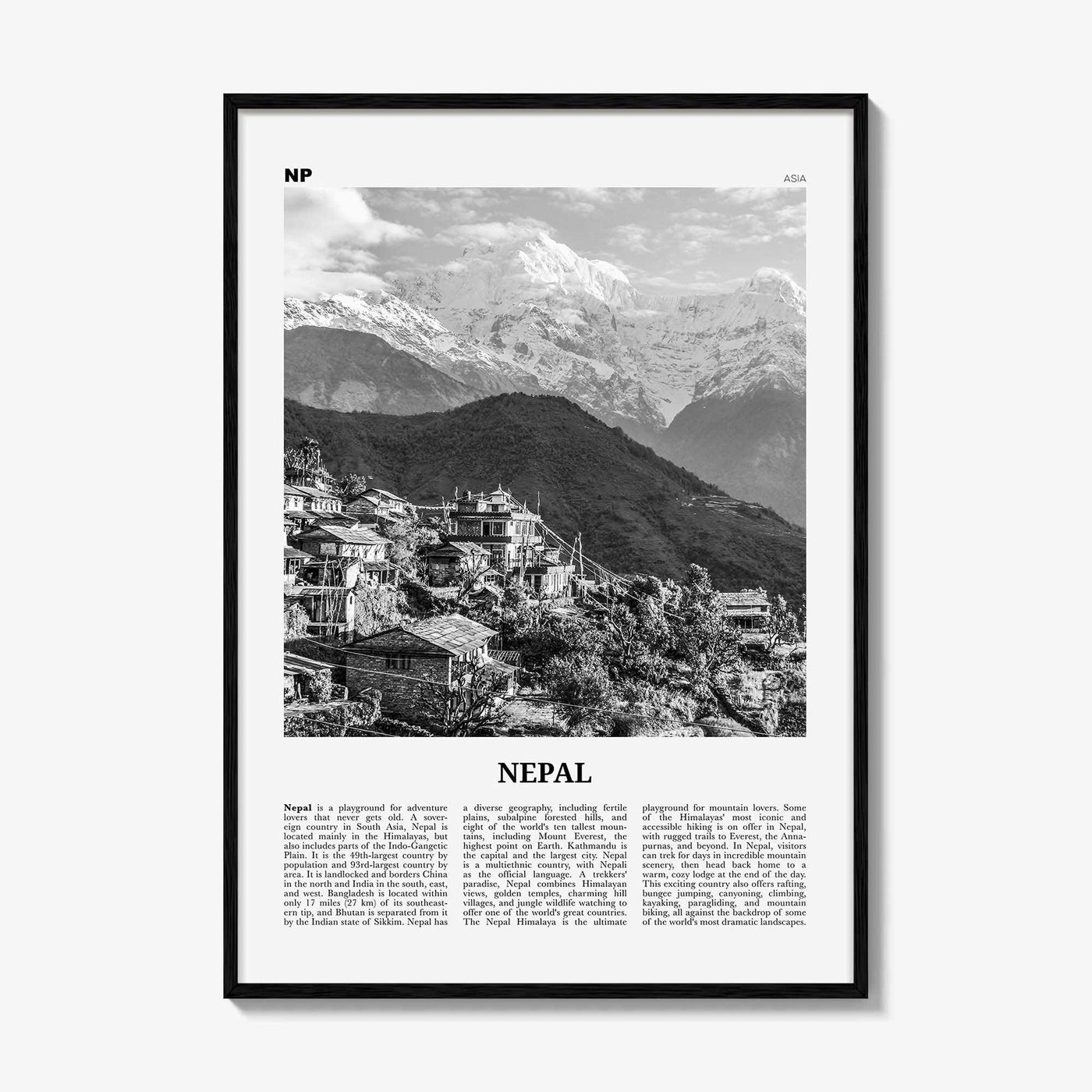 Nepal Print Black and White No 1, Nepal Wall Art, Nepal Poster, Nepal Photo, Nepal Wall Decor, Country Art Print, Kathmandu, Nepāl, Asia