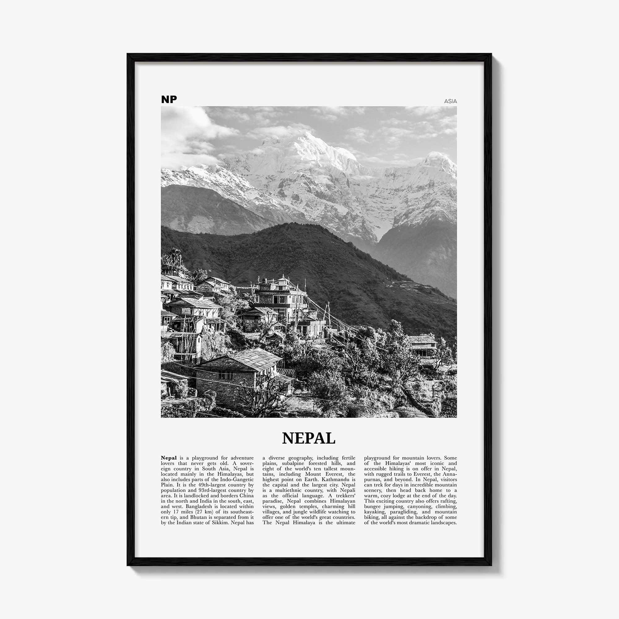 Nepal Print Black and White No 1, Nepal Wall Art, Nepal Poster, Nepal Photo, Nepal Wall Decor, Country Art Print, Kathmandu, Nepāl, Asia