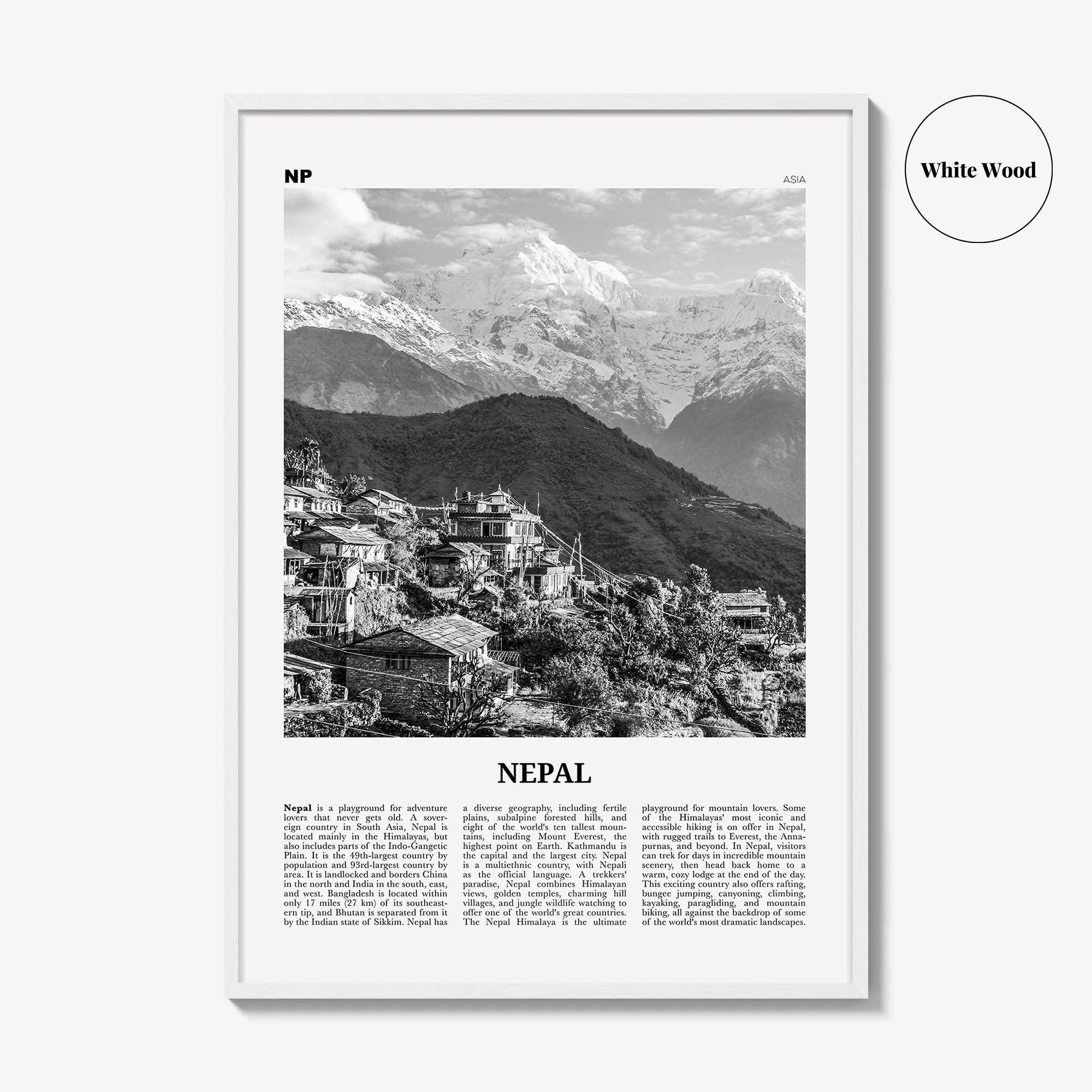 Nepal Print Black and White No 1, Nepal Wall Art, Nepal Poster, Nepal Photo, Nepal Wall Decor, Country Art Print, Kathmandu, Nepāl, Asia