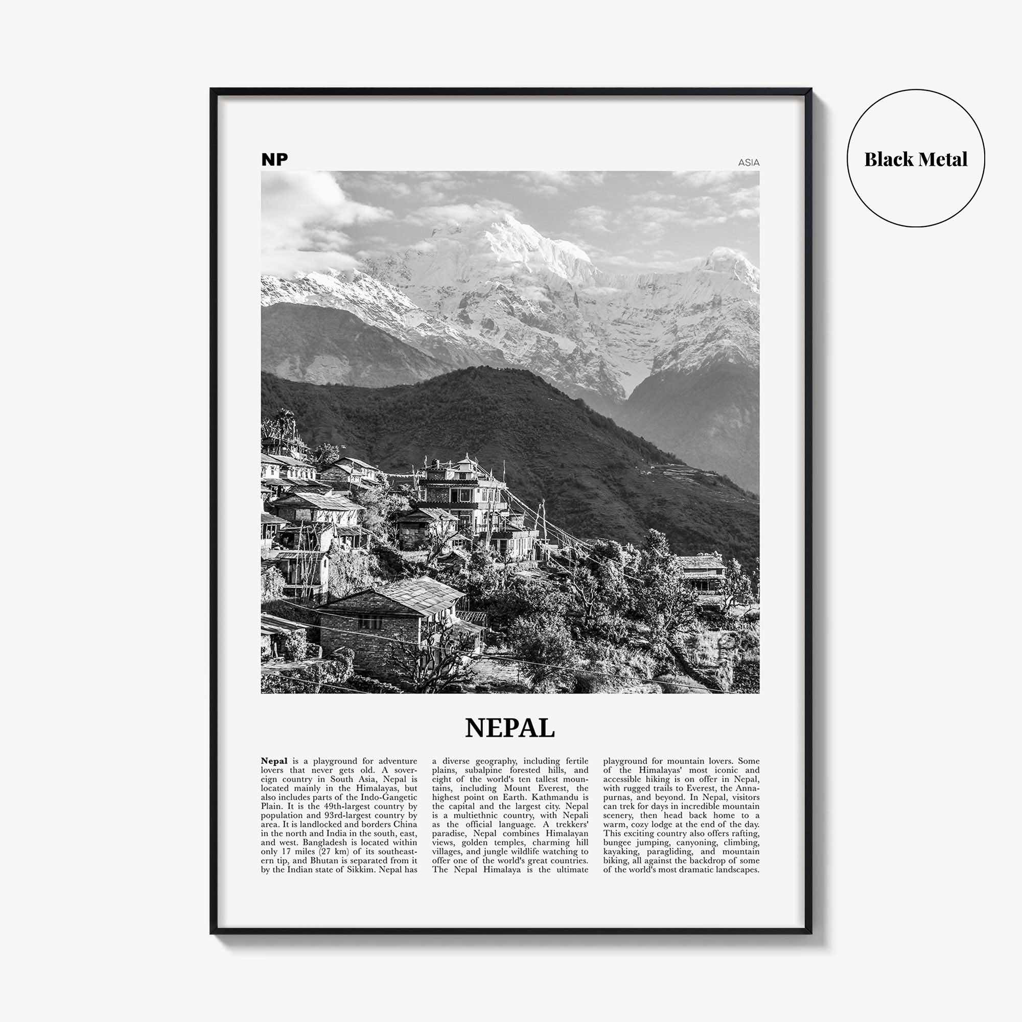 Nepal Print Black and White No 1, Nepal Wall Art, Nepal Poster, Nepal Photo, Nepal Wall Decor, Country Art Print, Kathmandu, Nepāl, Asia