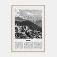 Nepal Travel B&W No 1 Poster