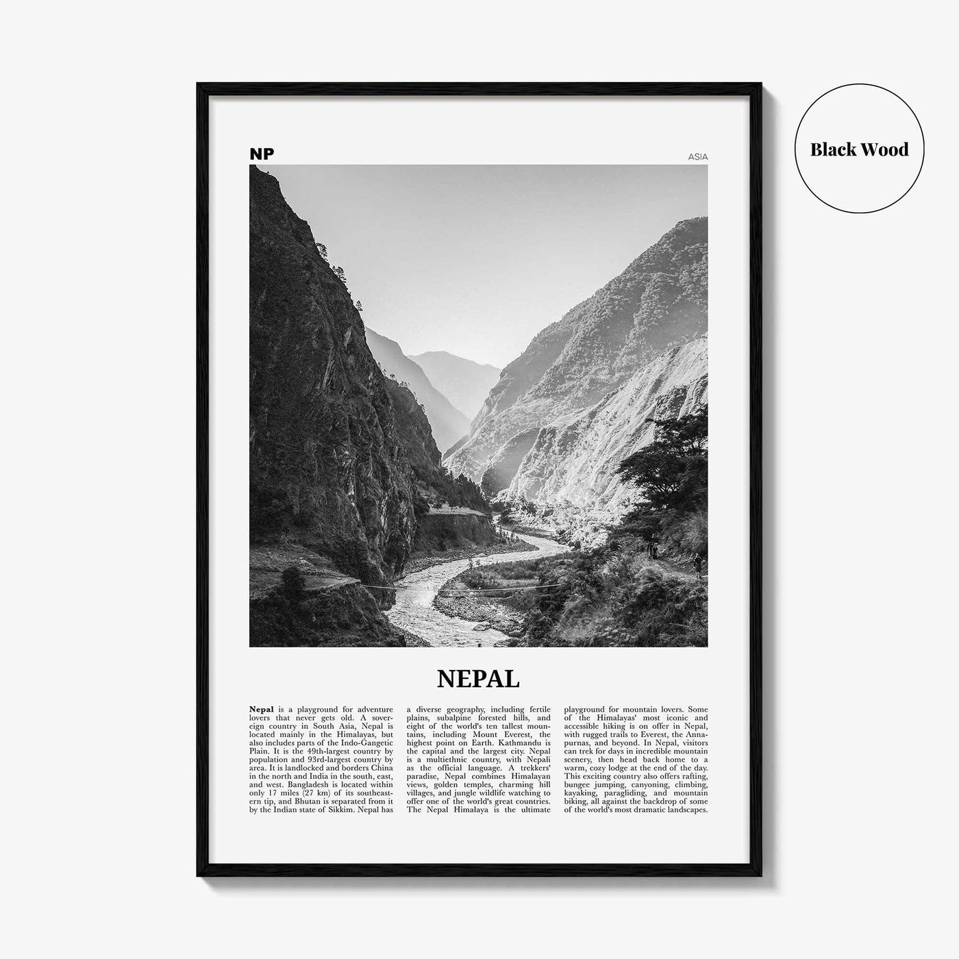 Nepal Print Black and White No 2, Nepal Wall Art, Nepal Poster, Nepal Photo, Nepal Wall Decor, Country Print, Kathmandu, Nepāl, Asia