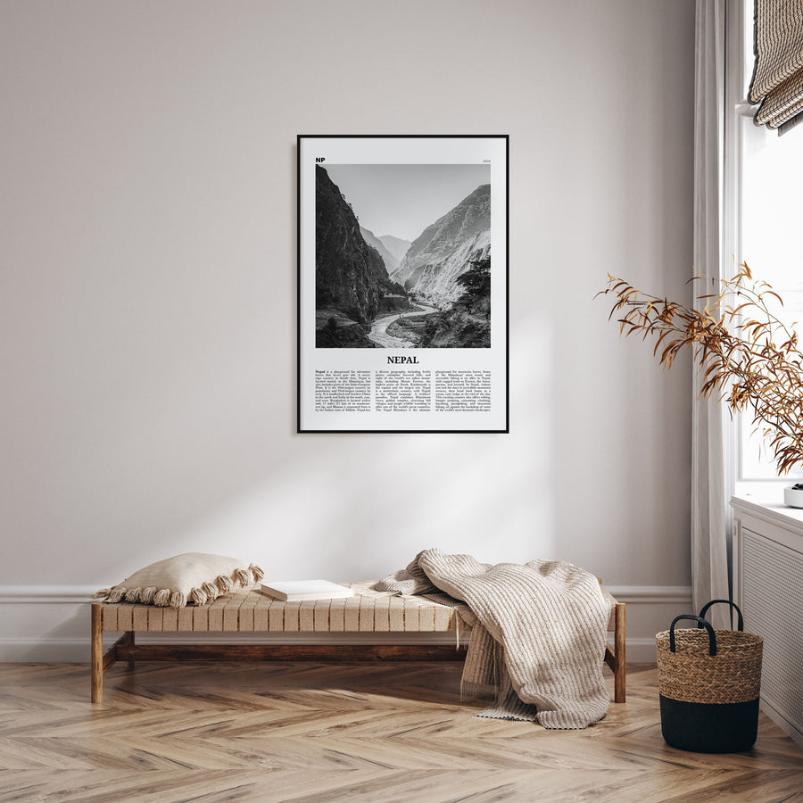 Nepal Travel B&W No 2 Poster