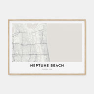 Neptune Beach Map Landscape Poster